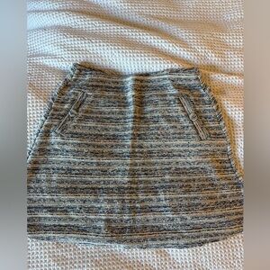 LOFT Blue & Cream Tweed Mini Skirt | Size Small